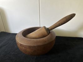 Antiker Holz Mörser mit Stösser