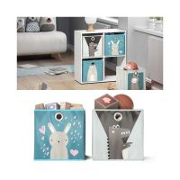 Faltbox - Hase Krokodil - 30x30x30cm - Kinderregal - Box