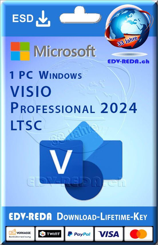 Microsoft Software: Microsoft Visio 2024 Professional 1PC Lifetime – Usato da Langenthal venduto da Reda