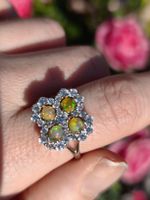 Opal Ring, Sterling Silver, Vintage Style, Gr. Verstellbar
