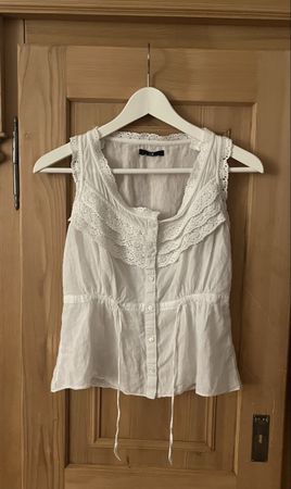 Boho Top Blüsli Gr. S crème-weiss 100% Baumwolle