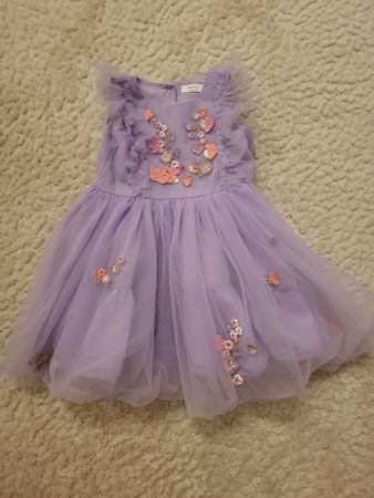 Next Festliches Kleid, lila, Grösse 80, Blumenapplikation