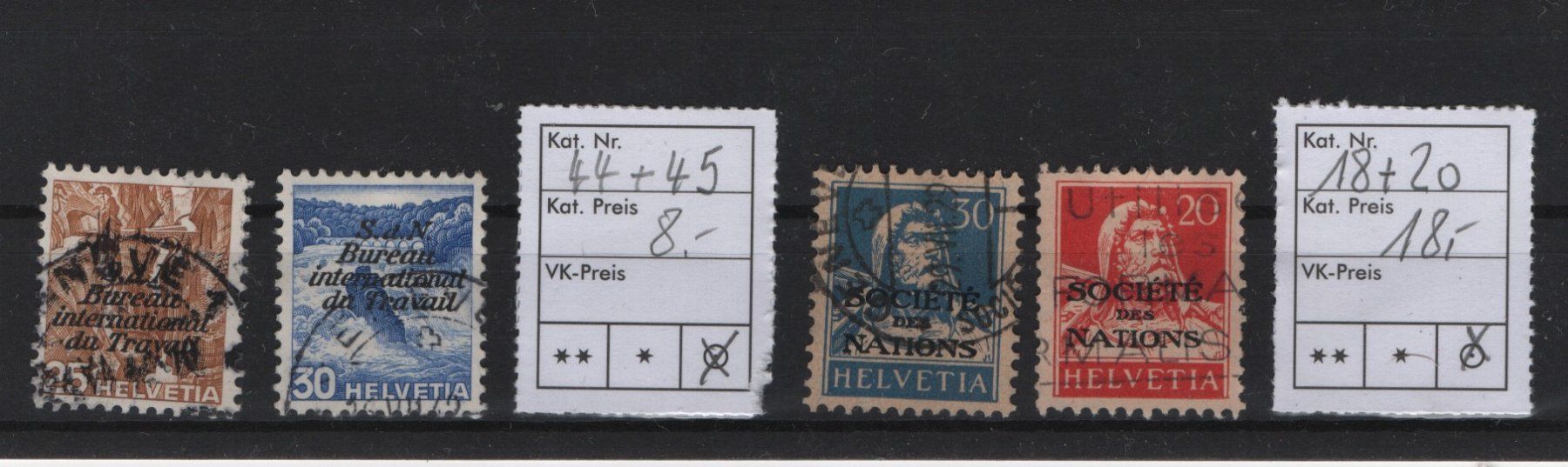 Tutti i francobolli: Lot Dienstmarken Kat. 26.- – Usato da Gordola venduto da tist