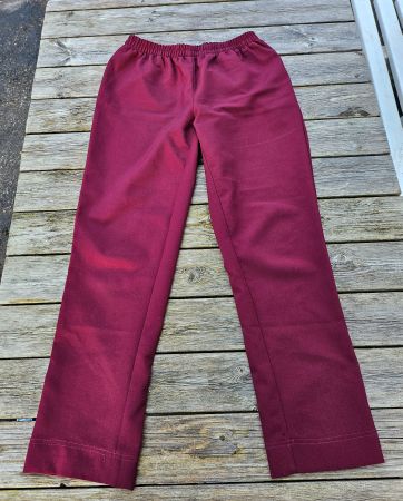 Hose Stoff bordeauxrot mit Gummizug-Bund,Gr. 38