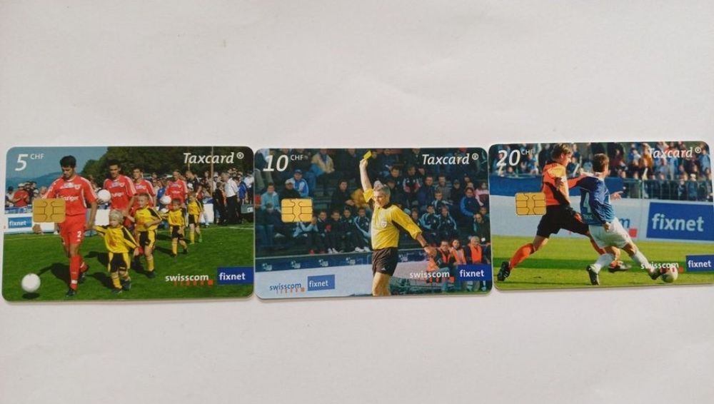 Swisscom Cartes de téléphone: 8x Taxkarten Invacare, Fussball, Wintersport – D'occasion à Walenstadt par emynmuil1 4