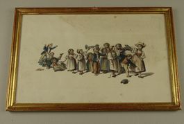 GOTTFRIED MIND: KINDER, KINDERSPIEL, LITHOGRAPHIE UM 1848