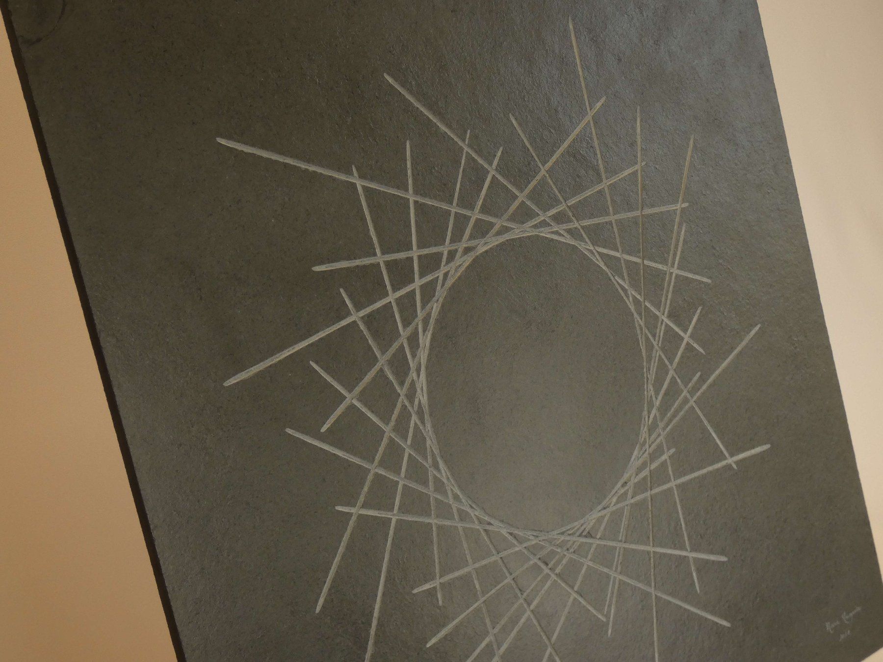Dipinti: Tableau en Ardoise Gravée – Usato da GEMEAUX venduto da MarcMugnierSculpture 2