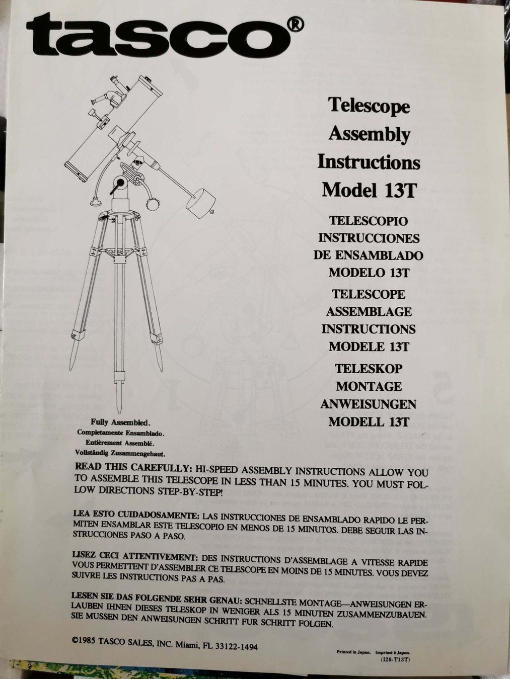 Télescopes: Teleskop Tasco 13T – D'occasion à Schinznach-Dorf par SimonaKi 2
