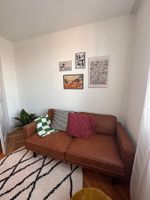 Sofa Kunstleder braun 2-Sitzer guter Zustand