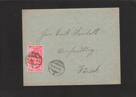 Beleg Baden - Oberstadt auf UPU nach Zürich , 26.Xl.1900