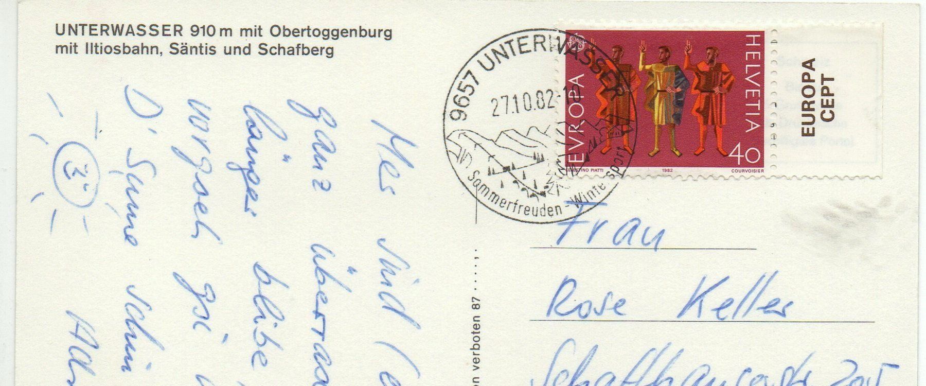 Cartoline postali: UNTERWASSER mit Iltios-Bahn – Usato da Jona venduto da philajona 1
