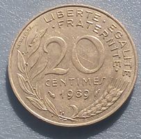 FRANKREICH - FRANCIA - 20 CENTIMES 1989 - AUSGEZEICHNET