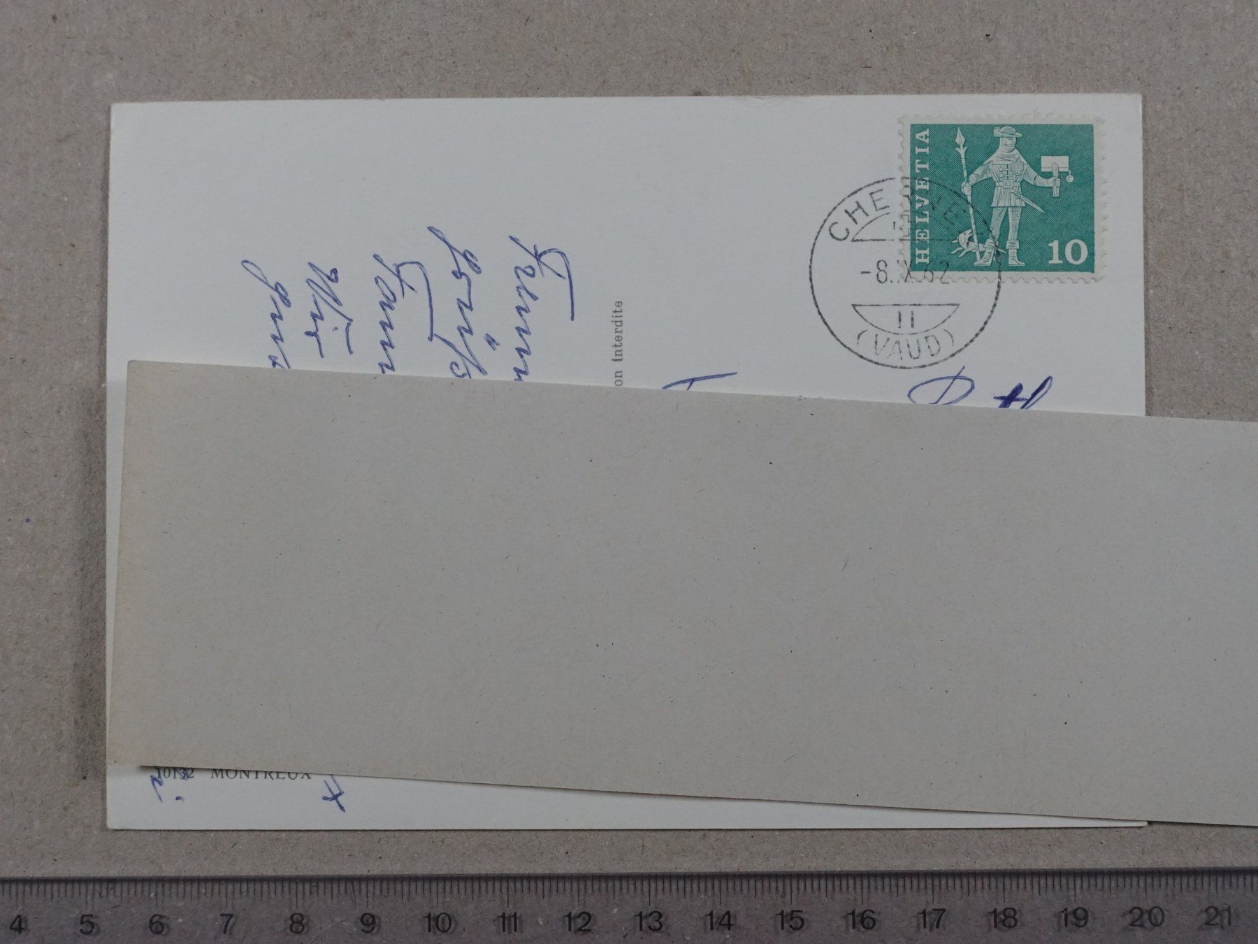 Cartoline postali: Montreux, 1962 – Usato da Lenzburg venduto da fh1 1