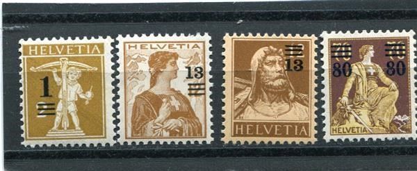 Tutti i francobolli: 1915 Aufbrauchsausg. Nr.132-5 postfrisch – Usato da Winterthur venduto da Kyoung