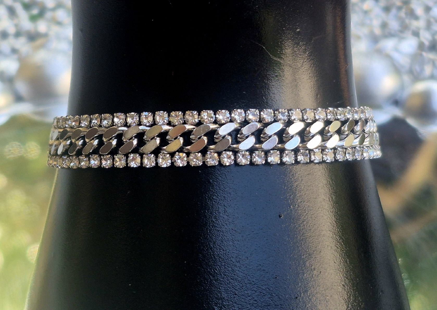Armbänder & -reifen: Bracciale catena con strass argento – Neu (gemäss Beschreibung) aus Giubiasco von Stefaniav