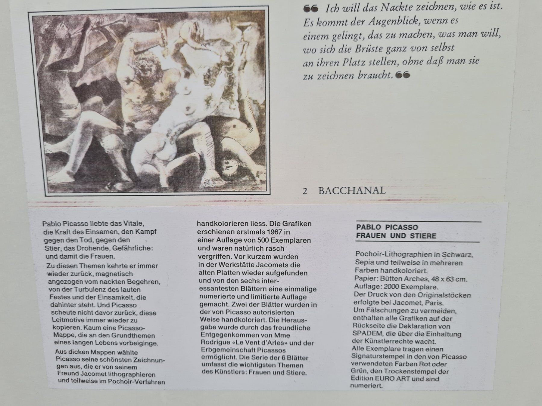 Grafica & Litografie: Original Lithographie von Pablo Picasso – Usato da Rotkreuz venduto da Dobermann5 8