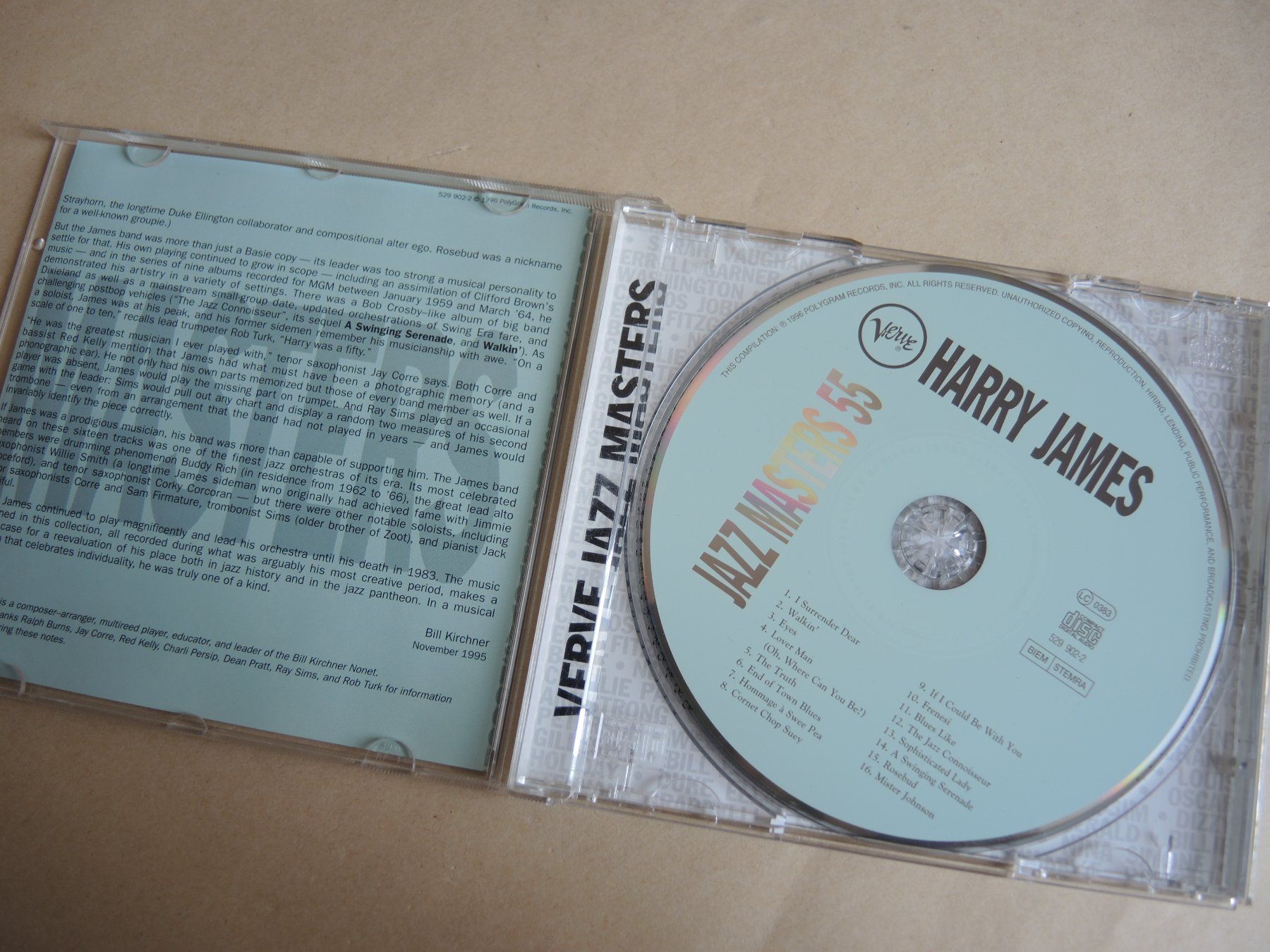 CD: Harry James -  Jazz Masters 55 CD - Verve music – Usato da Rorschach venduto da Pop-upBrocki 1