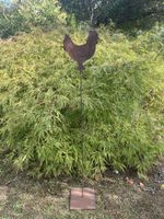 Huhn Steh-Figur aus Rost-Metall