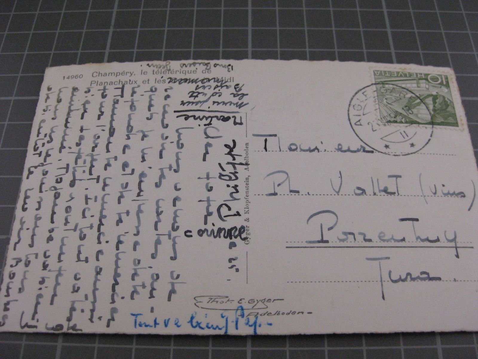 Cartoline postali: AK Champéry Planachaux mit Bahn – Usato da Malters venduto da Marosko 1