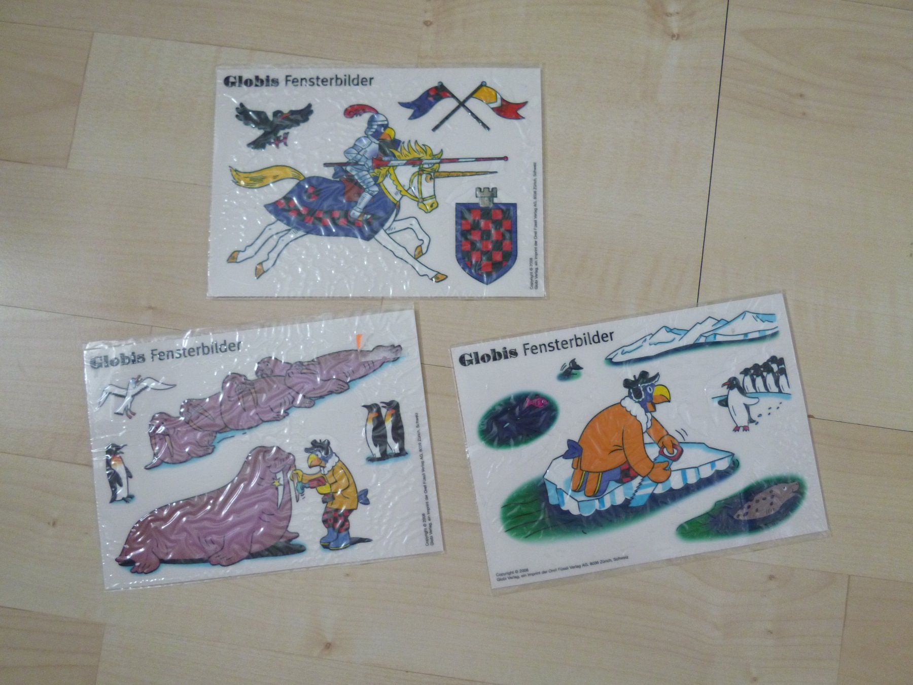 Cartes à collectionner: 4 alte Globi Fensterbilder – Neuf avec emballage d'origine à Dättlikon par Mamakuga 5