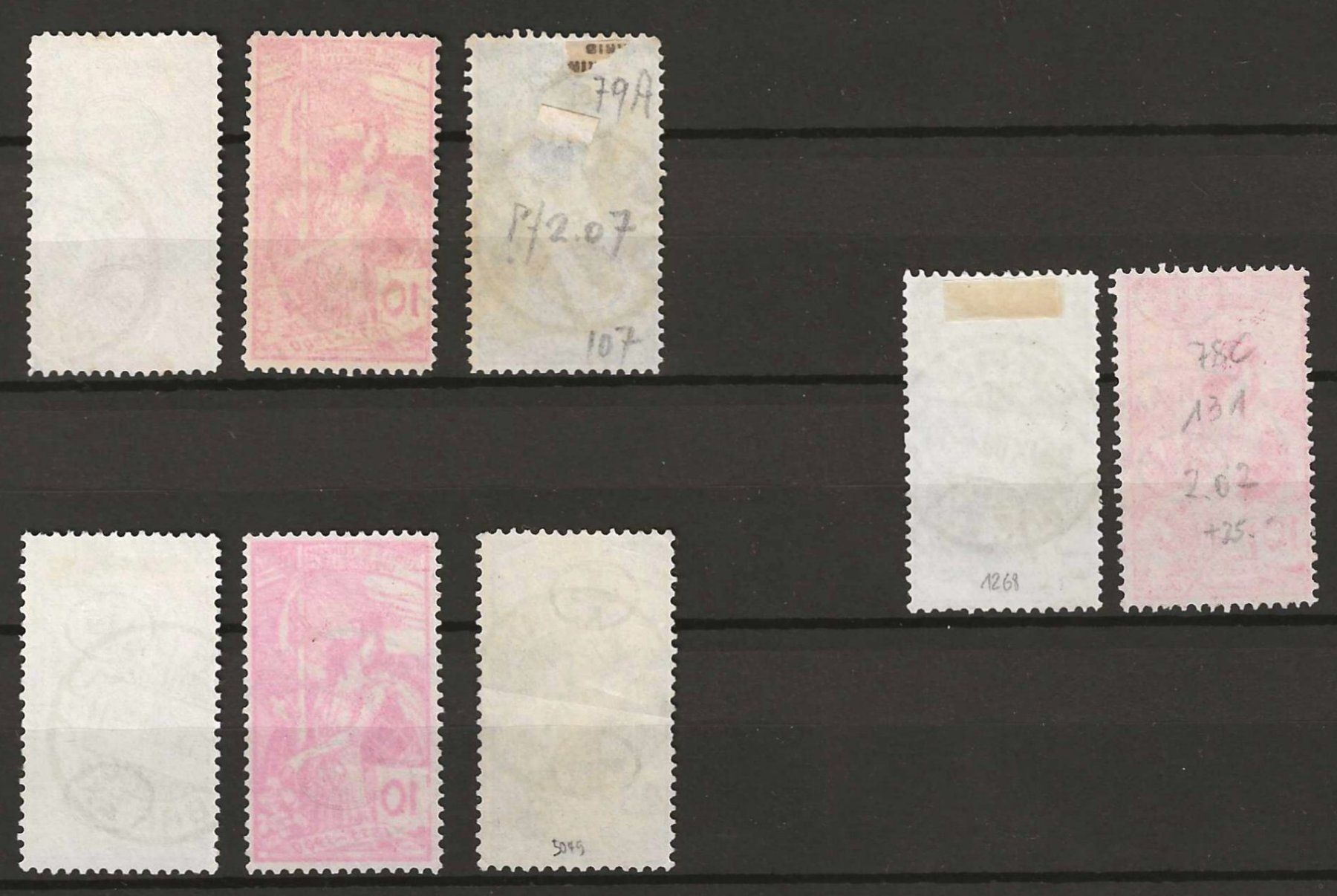 Tutti i francobolli: 1900 : Nr. 77 - 79 A + B, 77C + 78C : KP 240.-- – Usato da Gümligen venduto da Geniusbuy 1