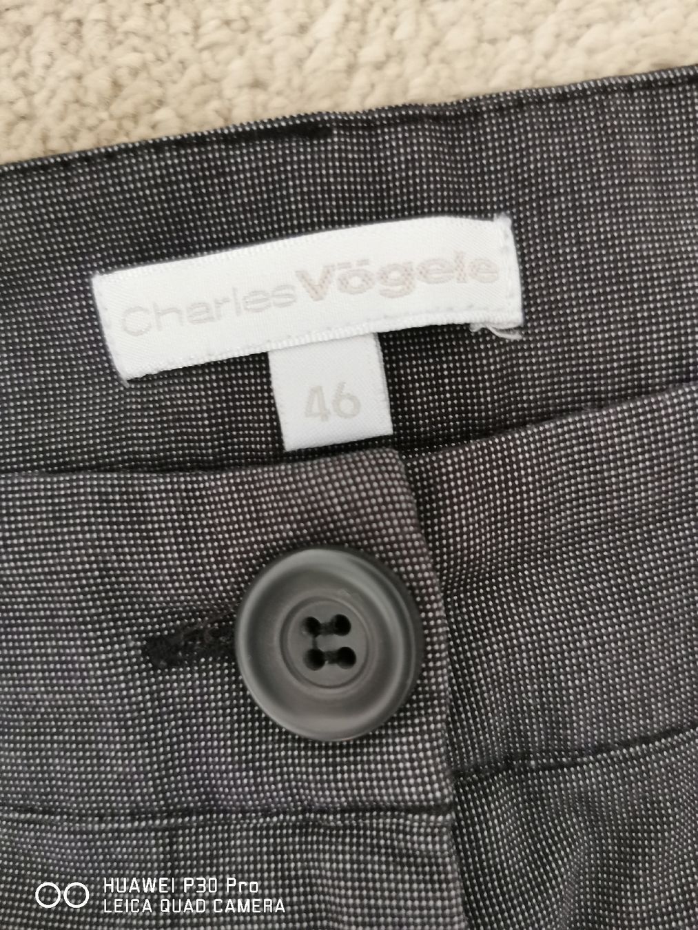 Pantaloni: Charles Vögele Hose, grau, Gr 46, elastischer Bund – Usato da Erlenbach ZH venduto da alisamilana 1