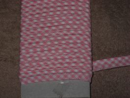 Paspelband BW rosa / weiss kariert