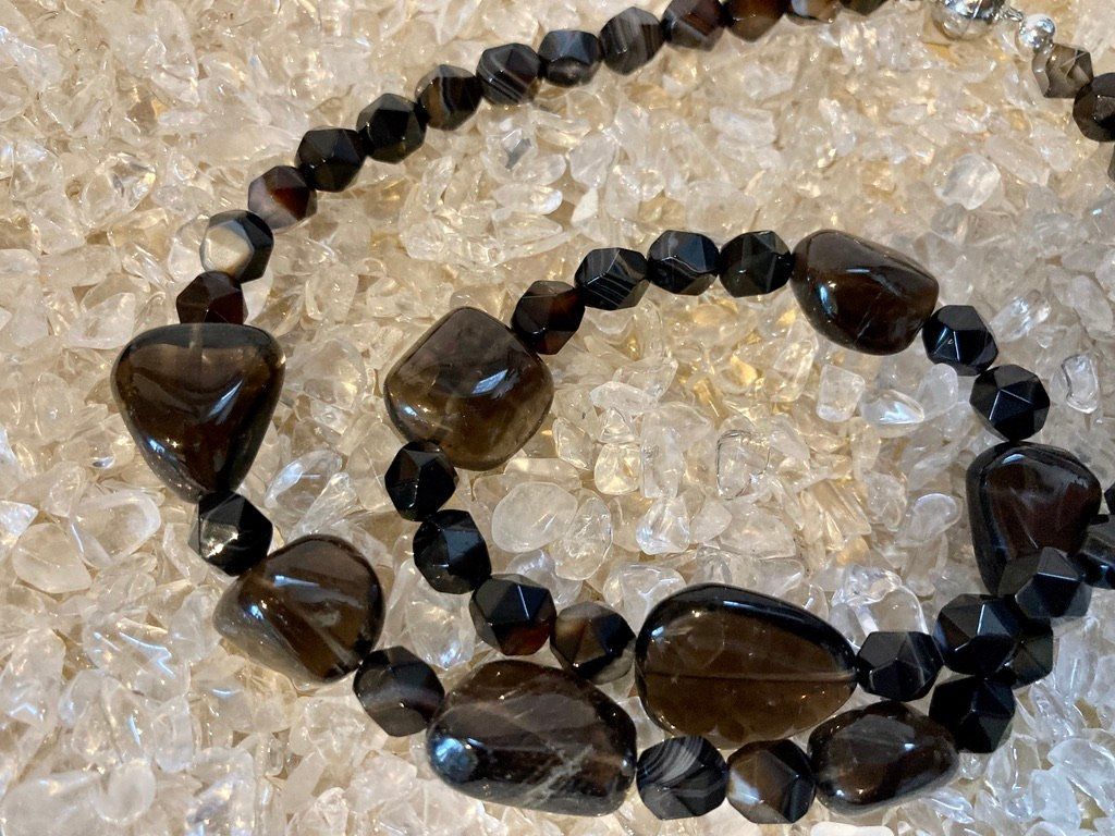 Ketten: Halskette - Rauchquarz/Achat – Neu (gemäss Beschreibung) aus Biberist von tl-schmuck 1