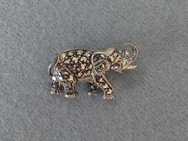 Brosche Elefant mit Steinchen