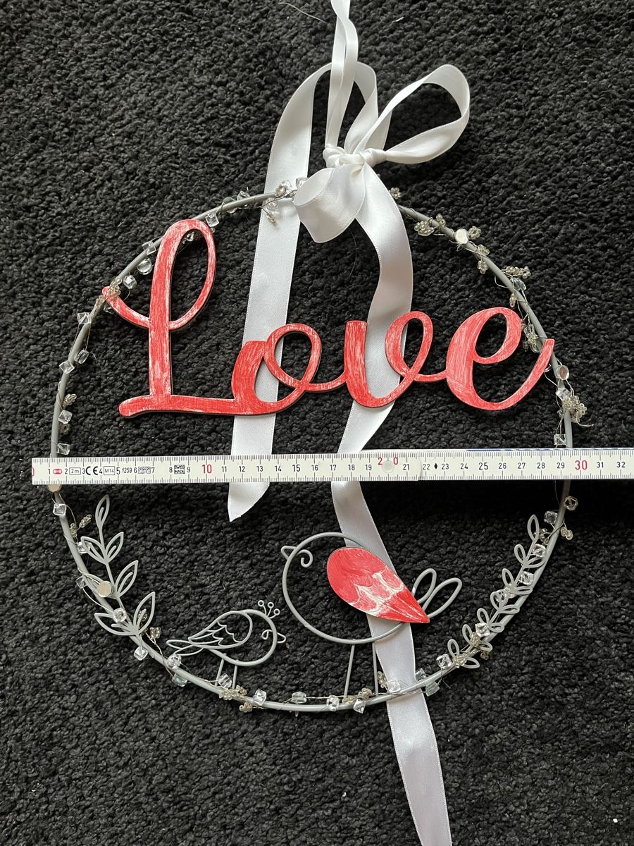 Tutte le decorazioni: Metallkranz "Love" mit Vögel Deko 30cm – Nuovo (secondo la descrizione) da Bolligen venduto da Vroni23 1