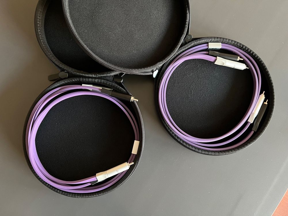 Monosaudio Cavo per giradischi High End, 1 m, cavo audio 5N OFC placcato argento, 4 connettori