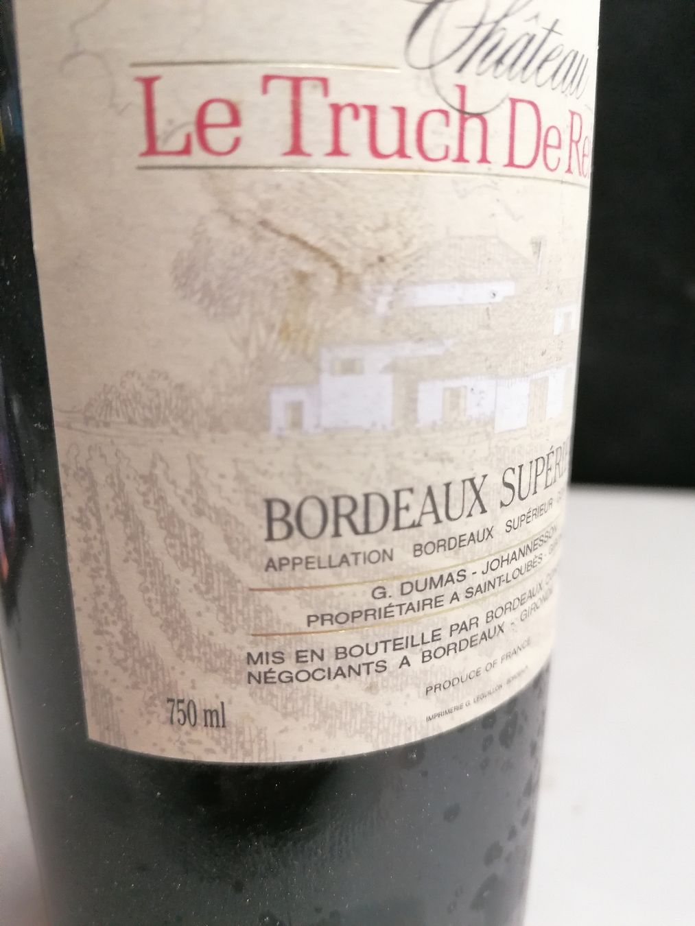 Vino: LE TRUCH DE REIGNAC 1994 – Nuovo (secondo la descrizione) da Genève venduto da Leboucheoreilles 5