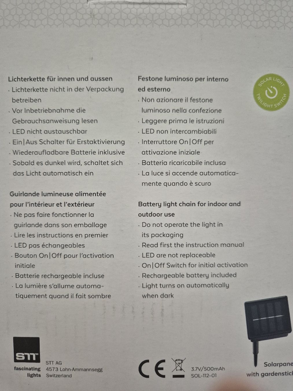 Ghirlande e barre luminose: Lichterkette – Nuovo e nell'imballaggio originale da Wettingen venduto da mus_gsb5 1