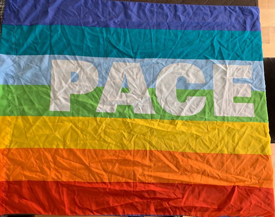 Il! Peace Flagge – Regenbogen-Friedensfahne 90x140 Cm, Polyester Mit Schlaufe Zum Aufhängen