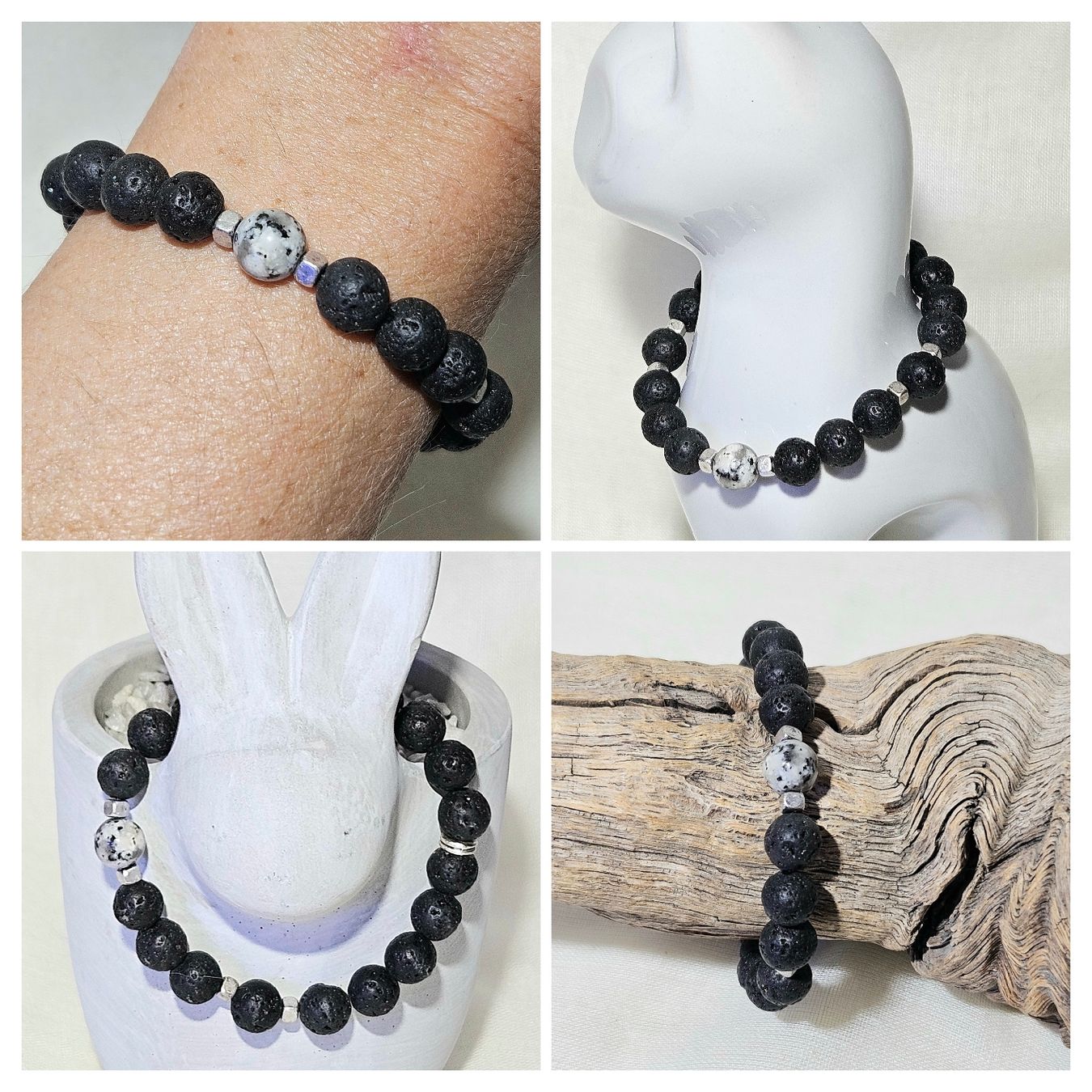 Bracciali & Braccialetti: schlichte Lavastein Armk. - Spendenaktion – Nuovo (secondo la descrizione) da Unterkulm venduto da Nachtigall
