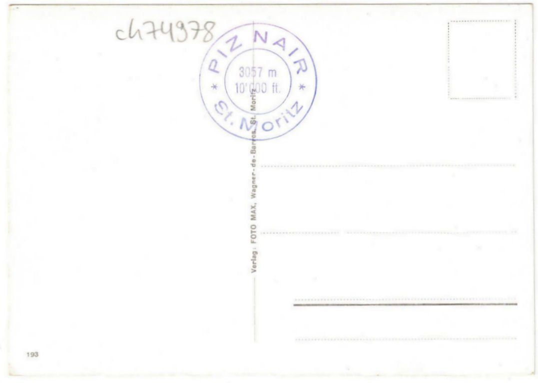Cartoline postali: St. Moritz - 4 Bild AK Piz Nair – Usato da Binningen venduto da Mountainrider 1