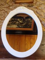 Vintage Spiegel weiß oval Shabby Chic Wandspiegel