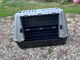 Stabile Hundeboxe mit festem Gitter