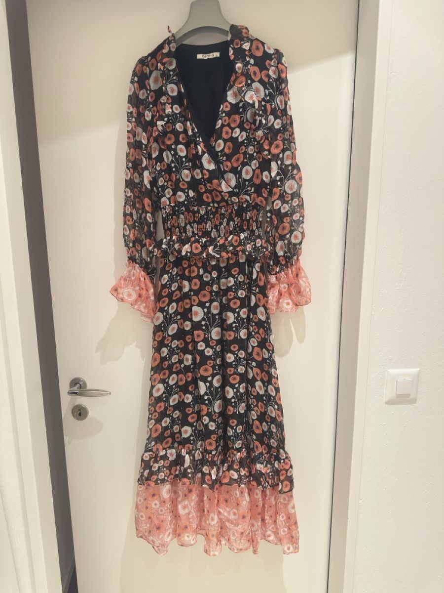 Vestiti: Blumenkleid Gr. 38, Chiffon, Herbstfarben – Usato da Jonen venduto da dibbern