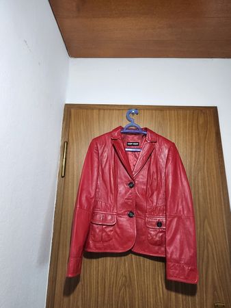 Veste en cuir rouge GERRY WEBER Taille M 