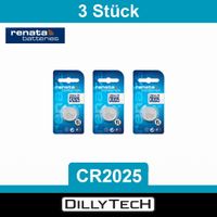Renata CR2025 Lithium Knopfzellenbatterie - 3 Stk.