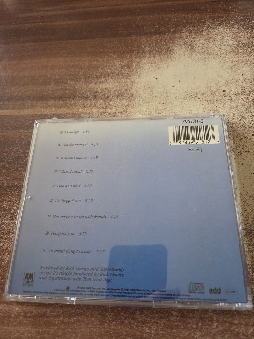 CD: Supertramp - Free As A Bird – Usato da Wattenwil venduto da Mage66 1