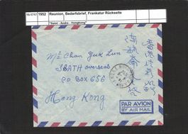 Reunion,Bedarfsbrief,Frankatur Rücks."Saint Andre-Hongkong"