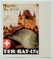 Soldatenmarke 2.WK, Ter Füs Kp II/174, geschn, Wi Ter 343-2