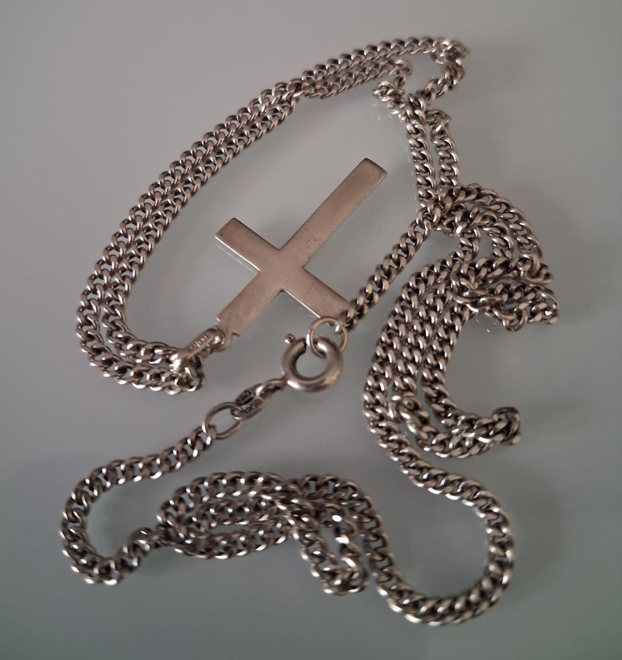 Catenine: Kette mit Kreuz, Silber 800er – Usato da Winterthur venduto da mar_jwg7 1