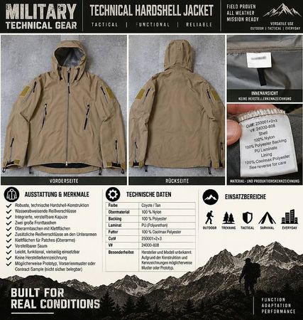 Hardshell Jacke  vermutlich Muster/Prototyp