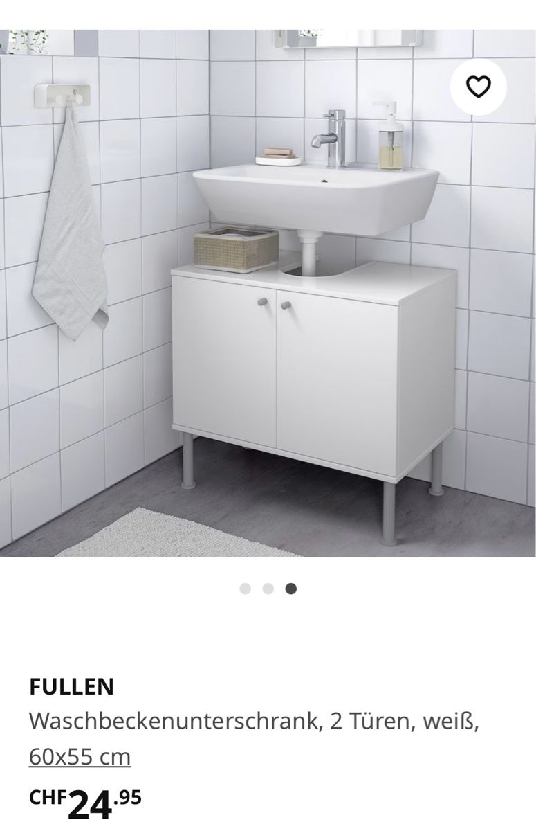 Ikea Mobili per bagno: Ikea Fullen Waschbeckenunterschrank – Nuovo e nell'imballaggio originale da Amriswil venduto da ann_clm9 1