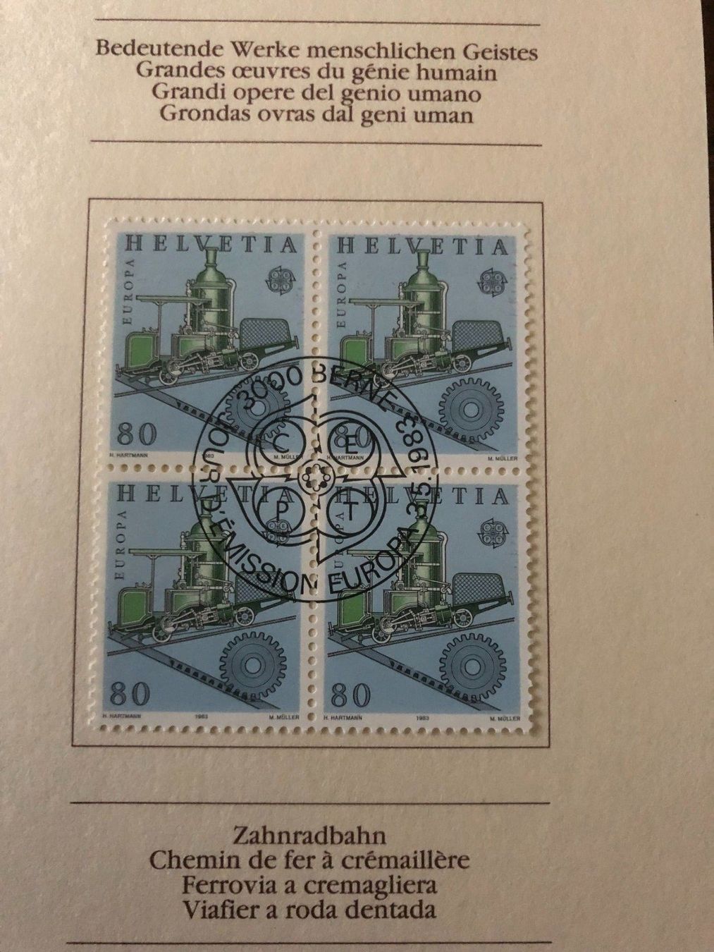 Tutti i francobolli: PTT-Heftchen "Europa Cept 1983" FDC Bern 3.5.83 – Nuovo (secondo la descrizione) da Landquart venduto da interesse63 3