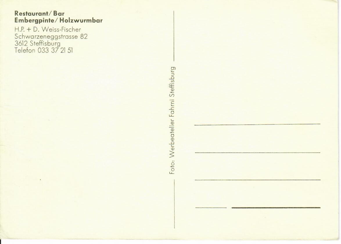 Cartoline postali: Embergpinte - Steffisburg – Usato da Hochdorf venduto da Ziegel-16 1