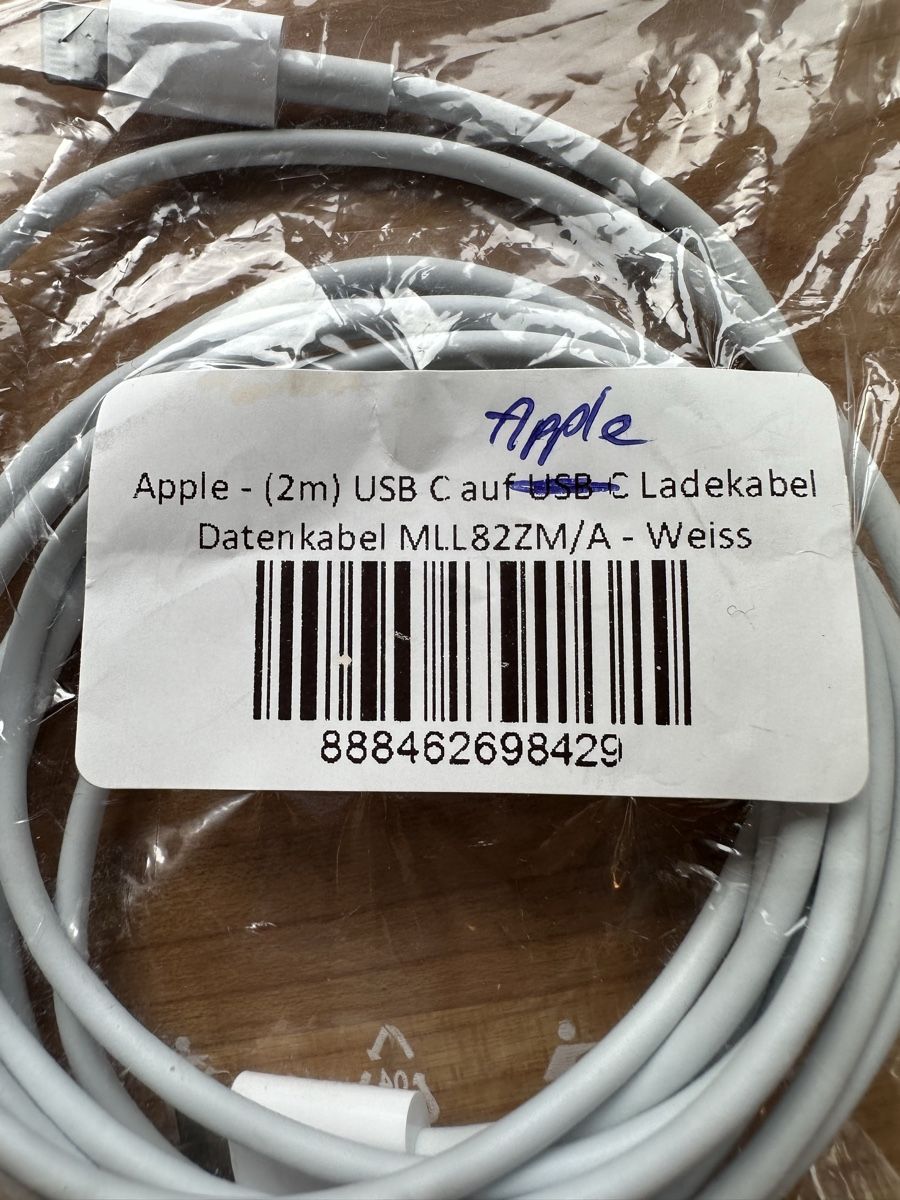 Cavi: Apple Ladekabel USBC – Nuovo e nell'imballaggio originale da Zürich venduto da renba1